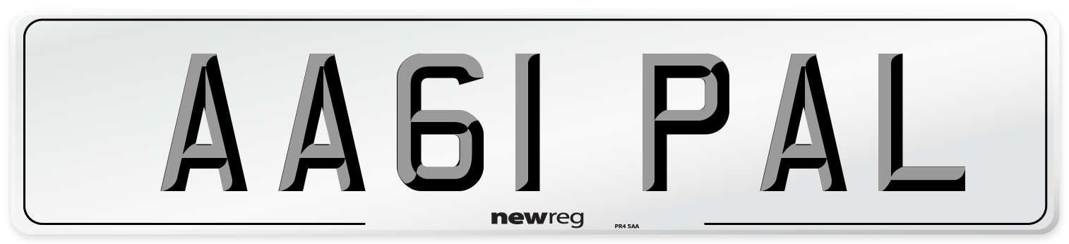AA61 PAL Number Plate from New Reg